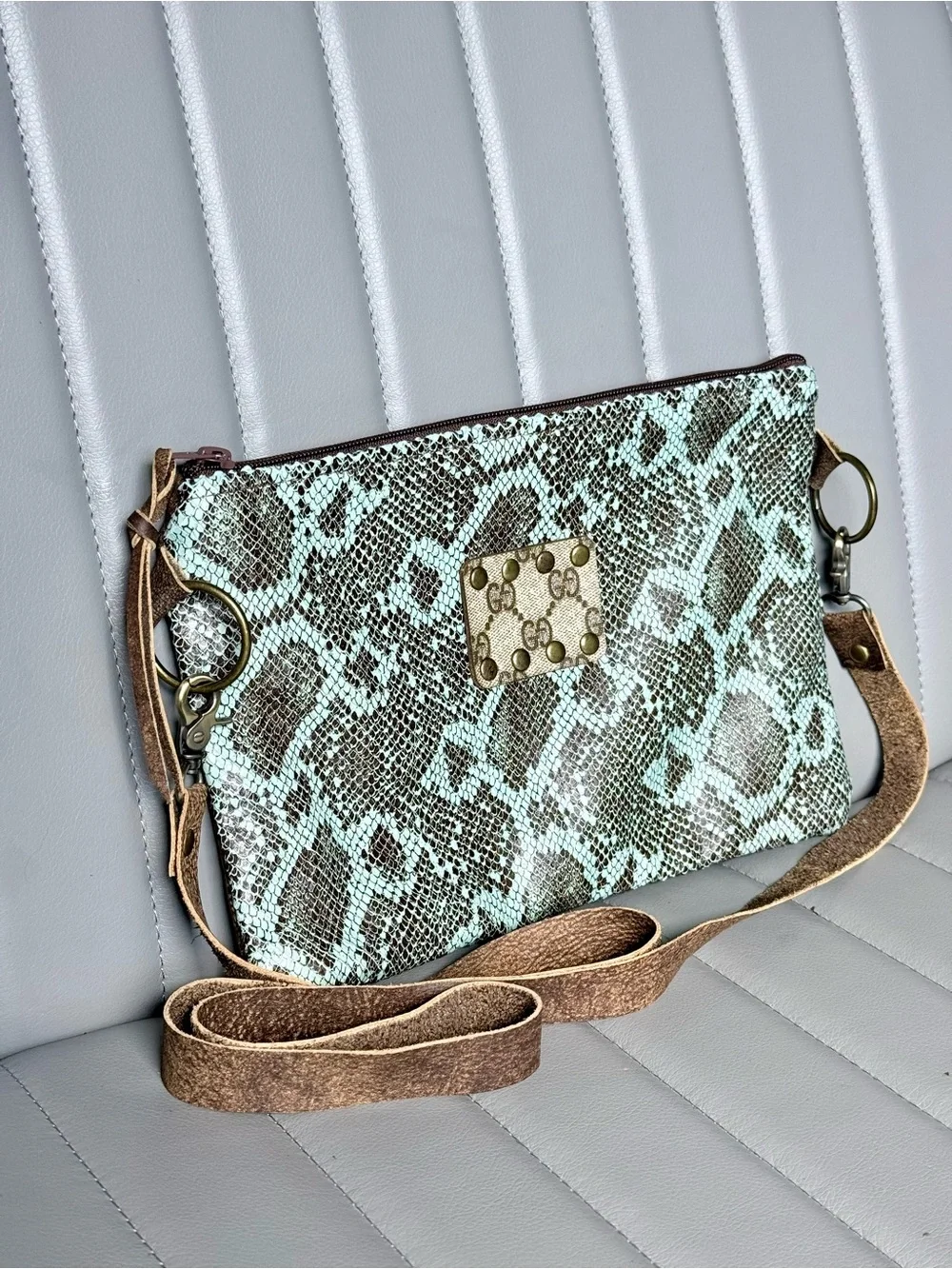 Keep it Gypsy Western Luxury Crossbody Bag Gucci Detail Upcycled Cowhide Leather
